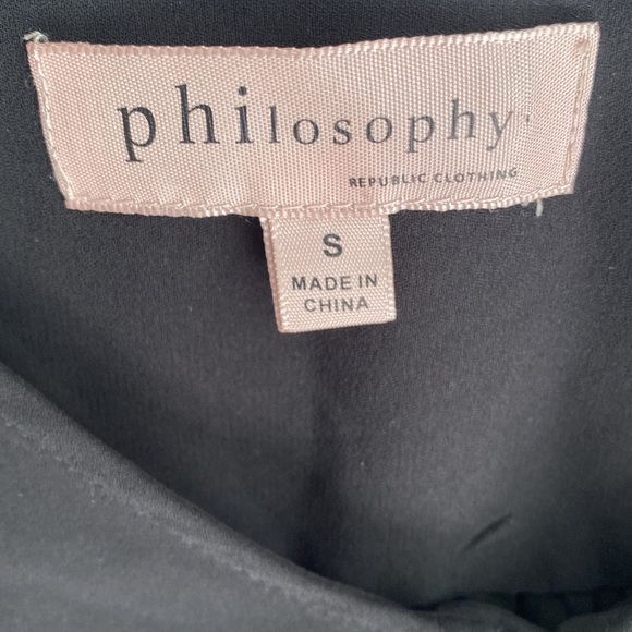 Philosophy black cap ruffled sleeves Blouse, Size S - Picture 3 of 7